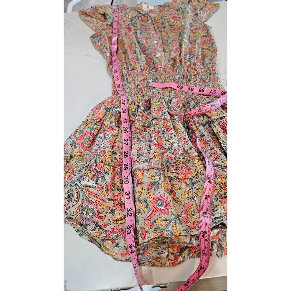 Perry Walker Collective Jenny Mini Dress Size 6 size 8 Boho Floral Green Pink - Picture 9 of 12